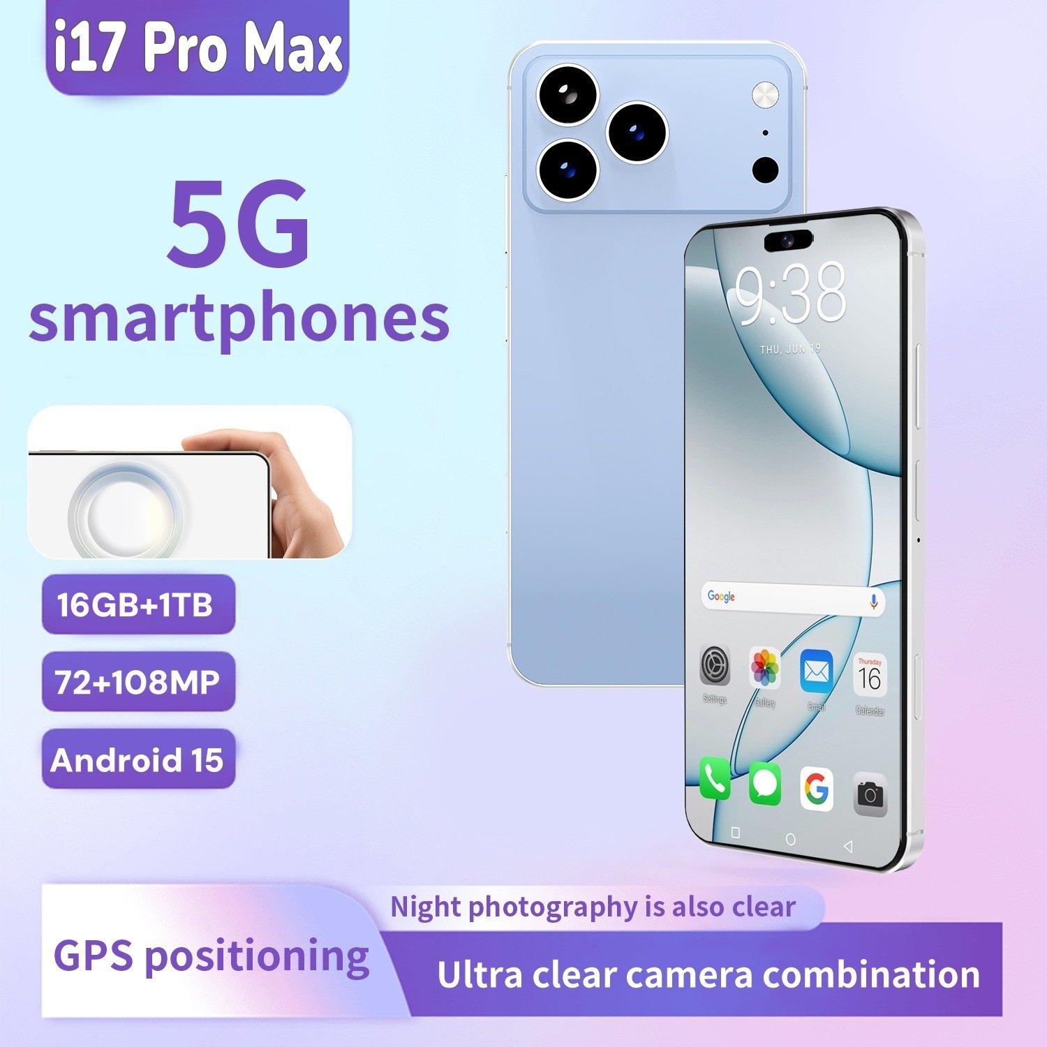 爆款跨境i17 Pro Max智能手机 - 图片 2