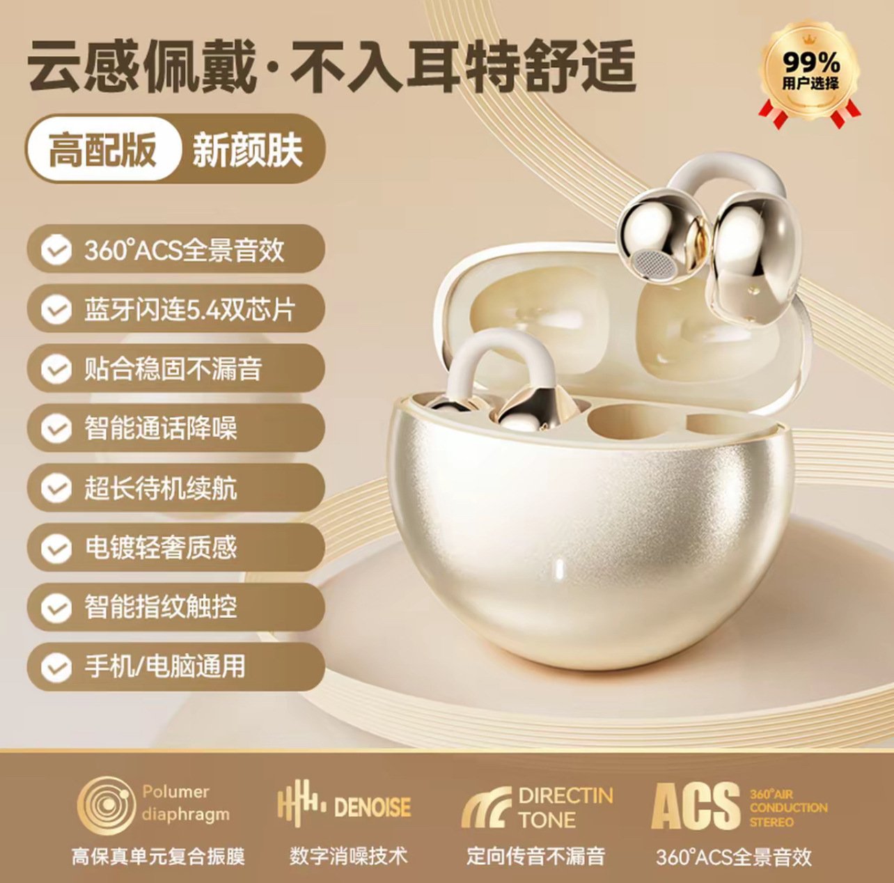2026新款夹耳无线蓝牙耳机 - 图片 4