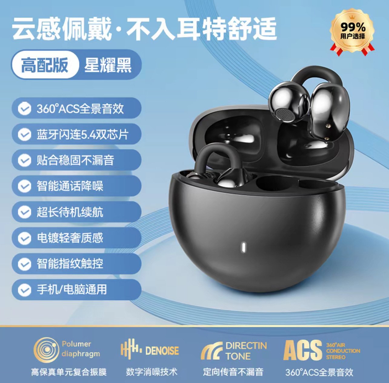 2026新款夹耳无线蓝牙耳机 - 图片 6